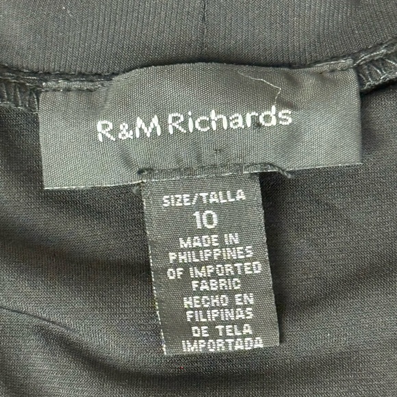 R&M Richards Women’s Black Sheer Kimono Cardigan with Metallic Trim – Size 10 - Picture 10 of 11